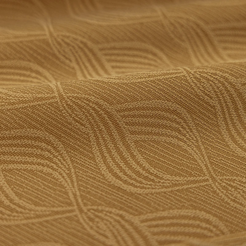 Luxury 100% Polyester Curtains Fabric and Materials Solid Color Jacquard Blackout Curtain Fabric for Home Decor