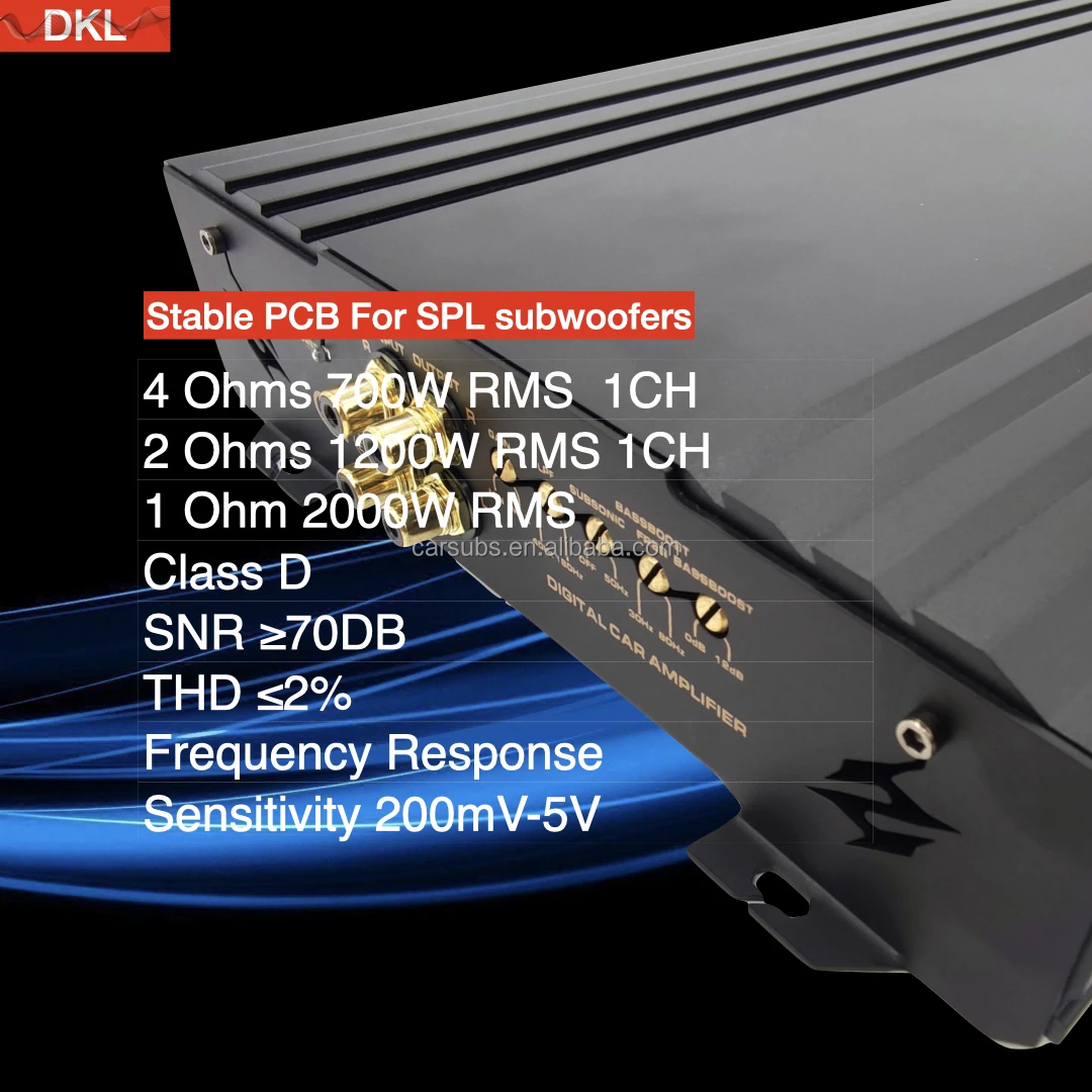 USA Market Sound Quality Car Subwoofer Amplifier RMS 2000W Class D Peak 4000W SPL strong Bass Car Amplifier Monoblock