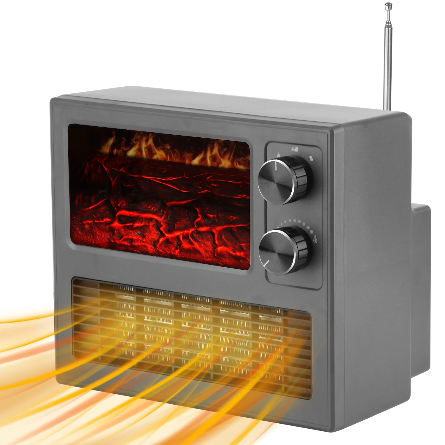 MYVOES Mini Indoor Fireplace Fan Heater Rechargeable Electric Room PTC Usb Fan Heater