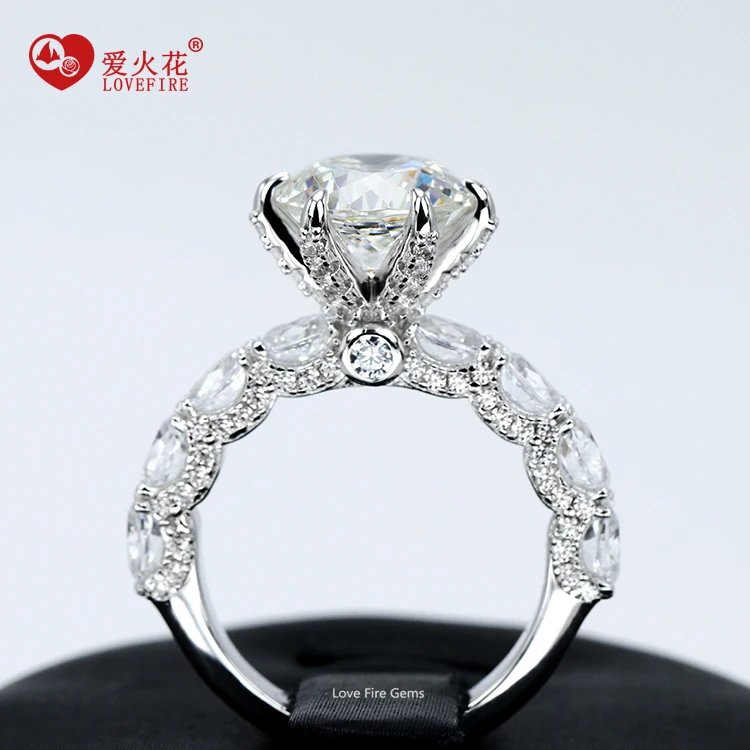 wholesale fine jewelry custom artificial gemstone women engagement 925 sterling silver ring