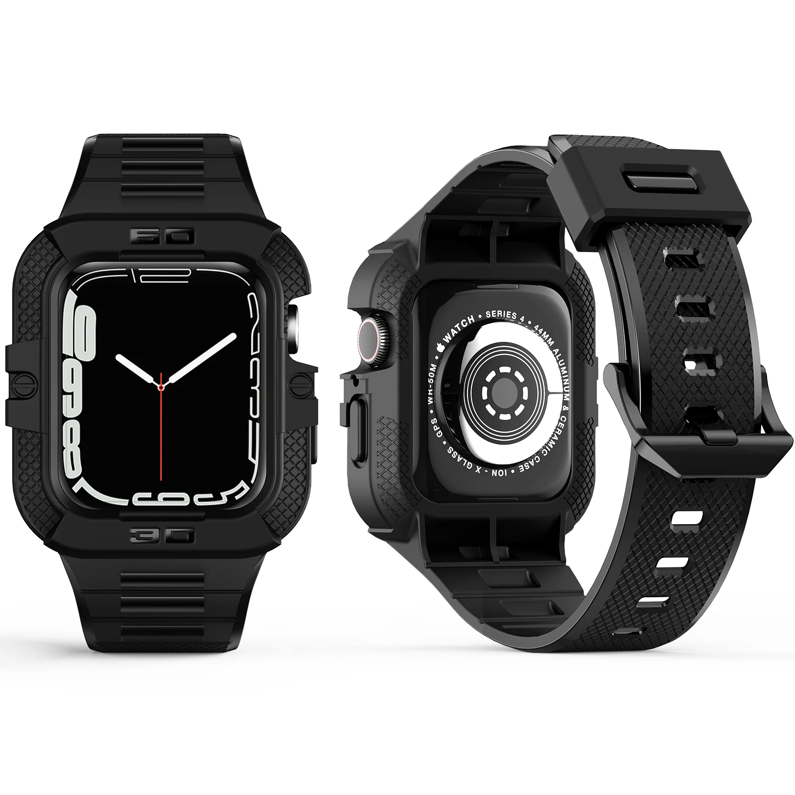 Дизайнерские силиконовые ремешки и корпус для часов Apple Watch разъемы ремешок-адаптер ремешок с защитой экрана 4