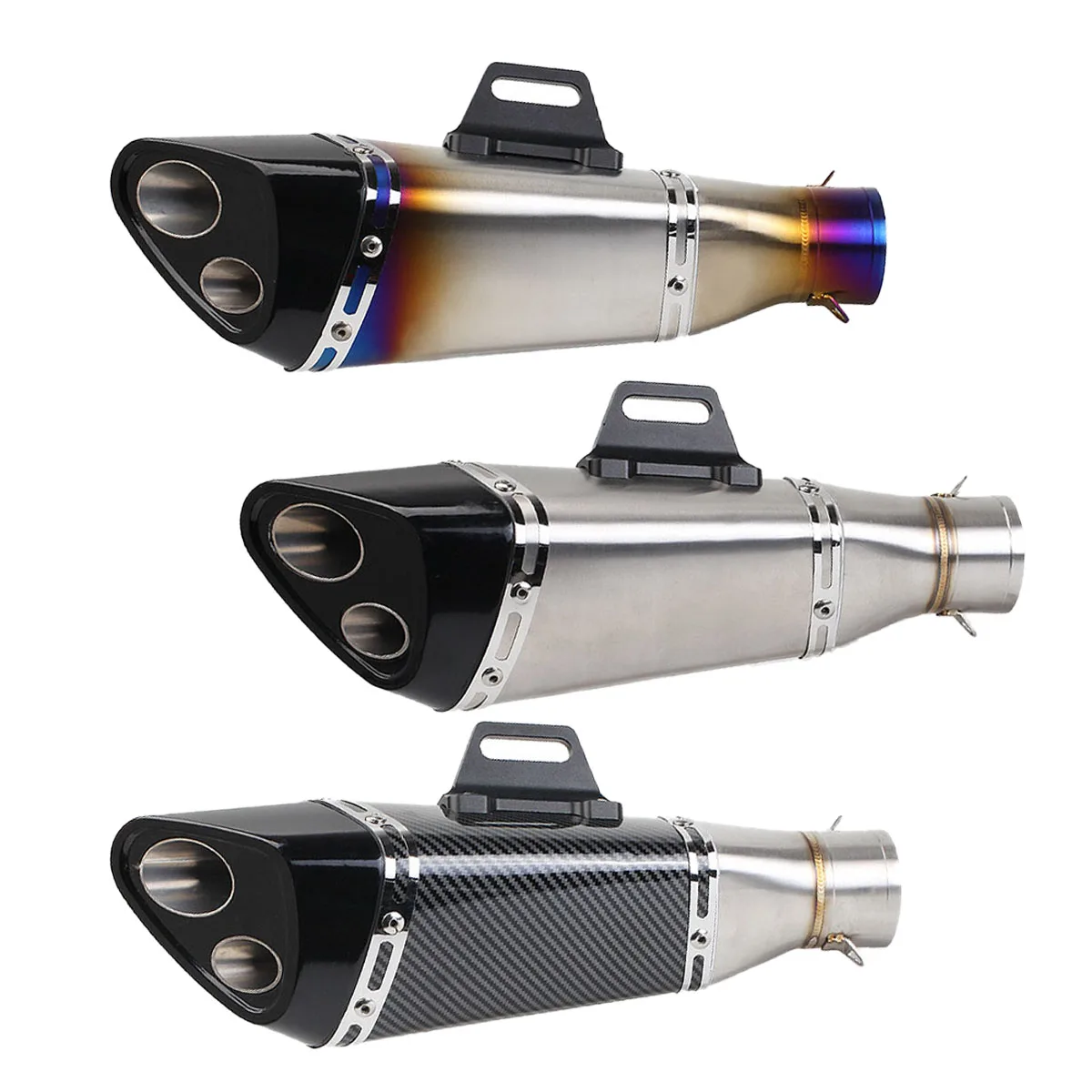 Universal R11 Motorcycle Exhaust 51mm Muffler Escape Modify Silencer Double Hole For Z900 MT 07 CB650F NC700 RC390 R15