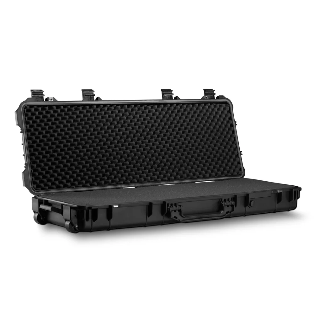 Black PP Plastic tool gun case for long equipment with foam Inside