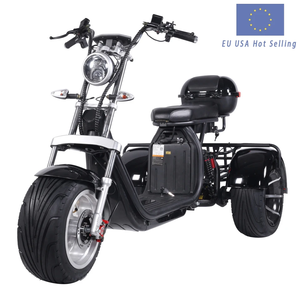 Hot Sale Warehouse EEC COC Adult Three Wheel Citycoco Golf Cart 60V 20Ah 2000W Tricycle 3 Wheel Citycoco electric Tricycle