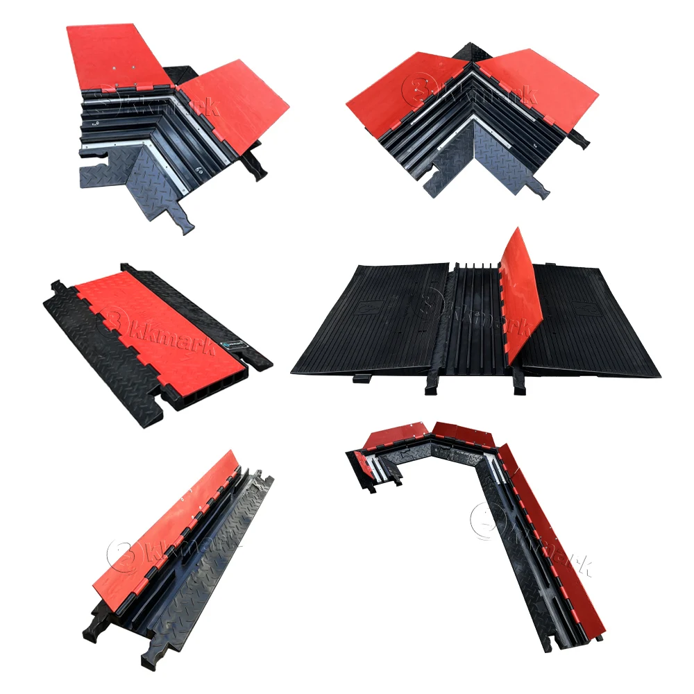 KKMTPUCR 1 2 3 4 5 channel speed bumps humps Compliant Access Rail rubber heavy duty cable TPU ADA cable ramp protector