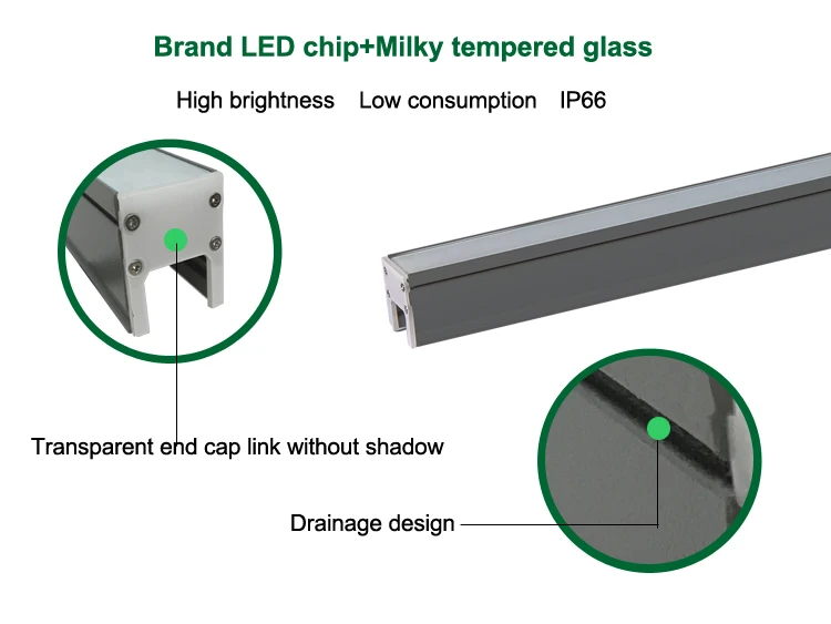 LNJAMI IP65 Building Linear Light DMX 512 Control Outdoor LED RGB Facade Light For Landscape Lighting