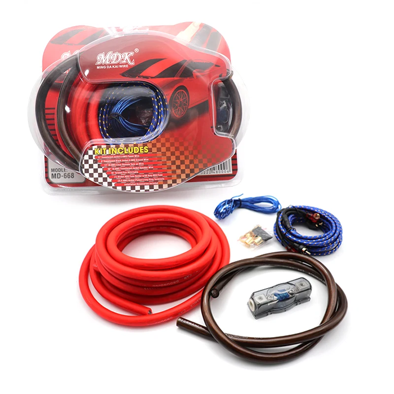 Car Audio Wire Wiring Amplifier Subwoofer Speaker Installation Kit 0GA Power Cable