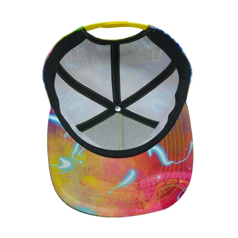Korean Hip-hop Style Digital Print Flat Brim Hat Fashionable Individualistic Suitable Unisex Duckbill Cap