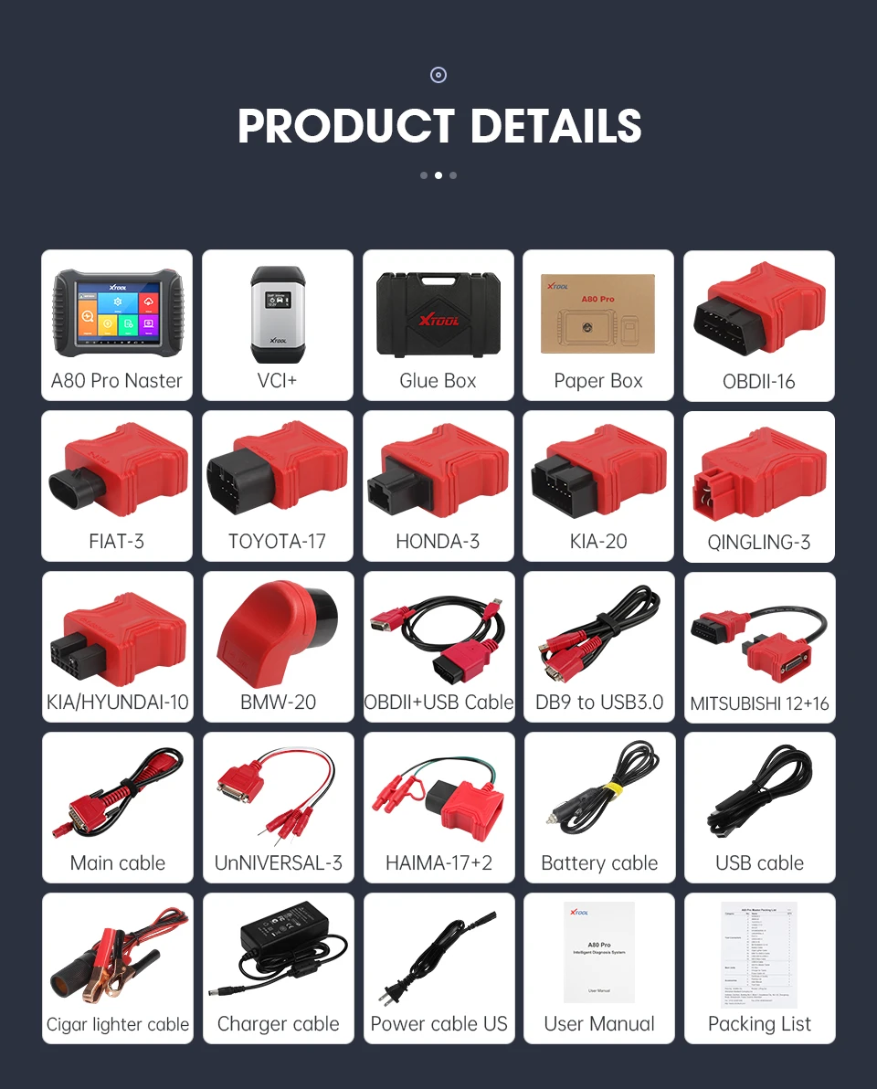 XTOOL A80Pro MasterJ2534 Programming Diagnostic Tools Car Diagnostic Scanner VCI J2534 Programmer ECU Coding PK 908P