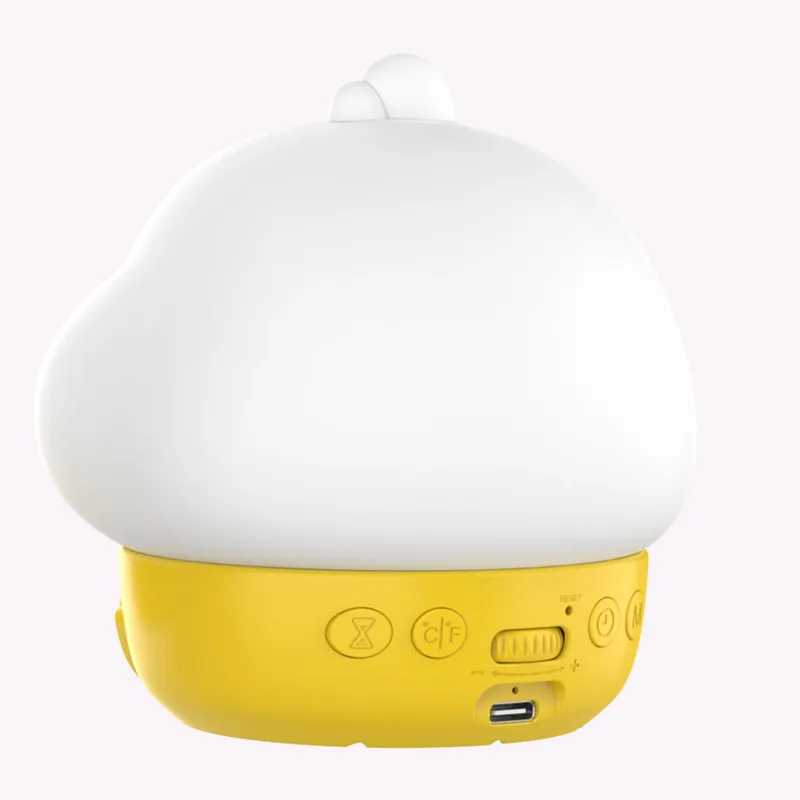Lonvel Bedroom Decor Time Clock Baby Night Light USB Rechargeable Cute Lamp Silicone Dimmable Duck Night Light Tap Control Lamp