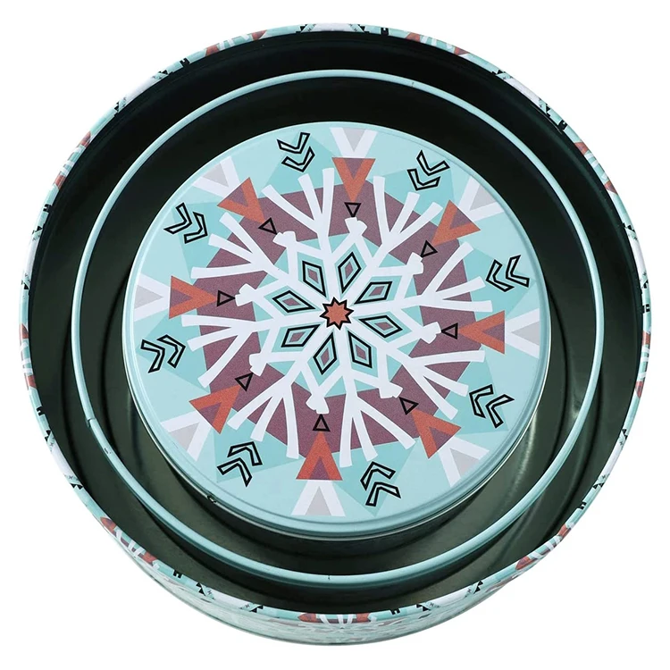 Рождественские круглые банки для конфет и печенья, коробка для хранения в подарок