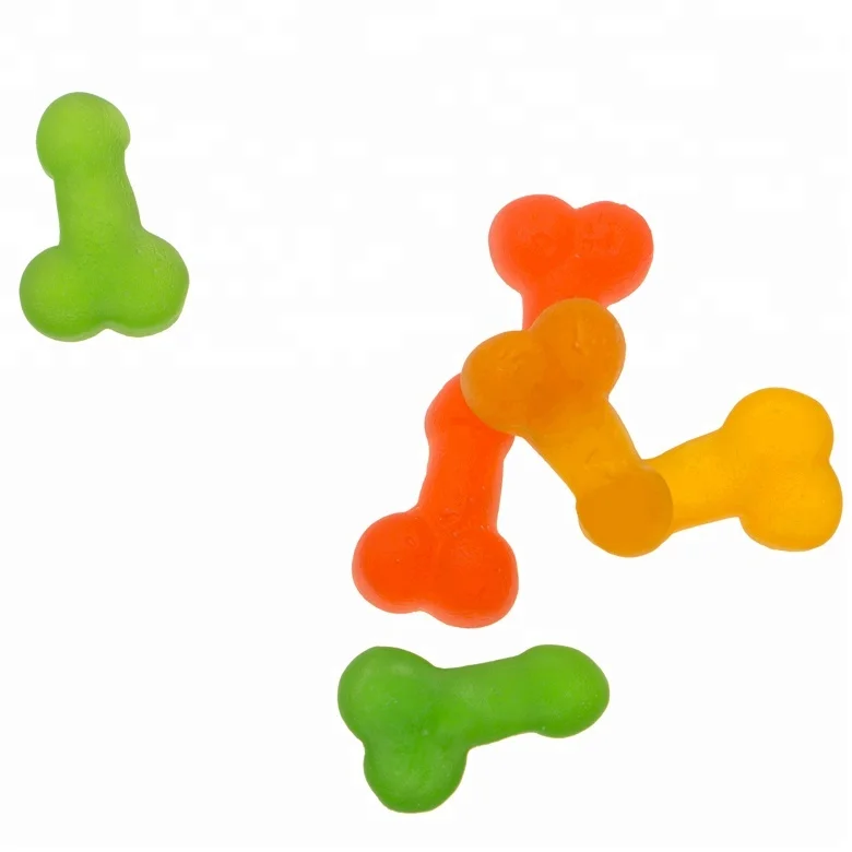 colorful oil coated penis shape gummy candy
