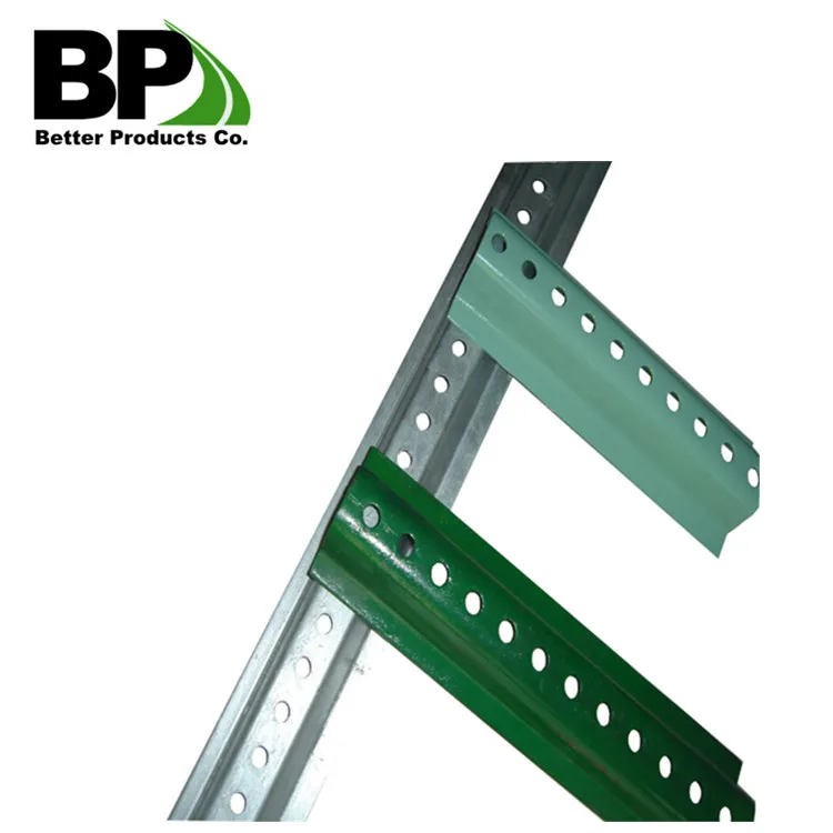 Green U Channel Sign Post Heavy and Light Duty for Street Road Parking Traffic Posts Hot Dipped Galvanized Perforated Tube