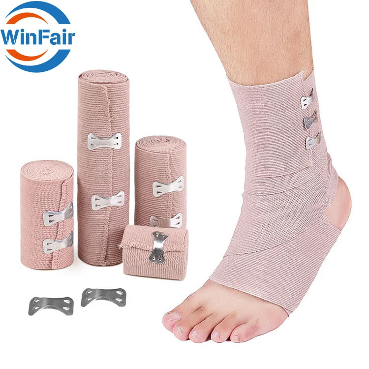 WinFair High Elastic Fabric Fixing Sports Bandage Rolls Wrap With Clips For The Hands Knee Ankle Wrist Elastic Bandage