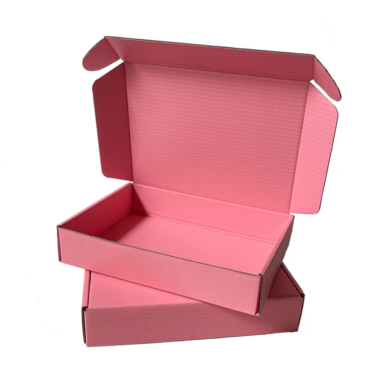 Custom Printed Pale Pink Clothing Mailer Box E-commerce T-shirt Corrugated Packaging Boxes