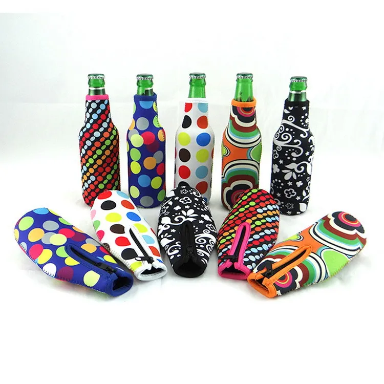 Custom Logo Design Neoprene 330ml Beer Glass Bottle Insulator Cooler Bag Cover