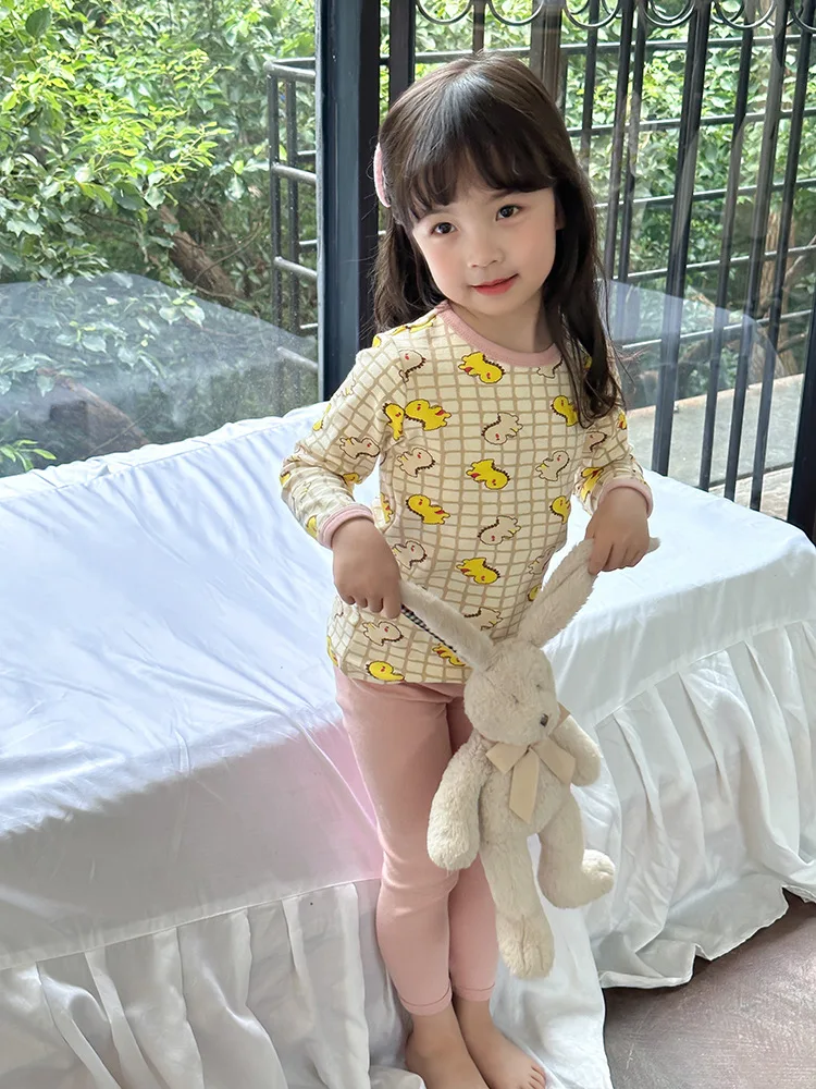 Children Autumn Cotton Pajamas Sets Boys Home Clothes Girls Underwear Sets 2-12 Year Baby Sleepwear Suit Christmas Kids Clothes