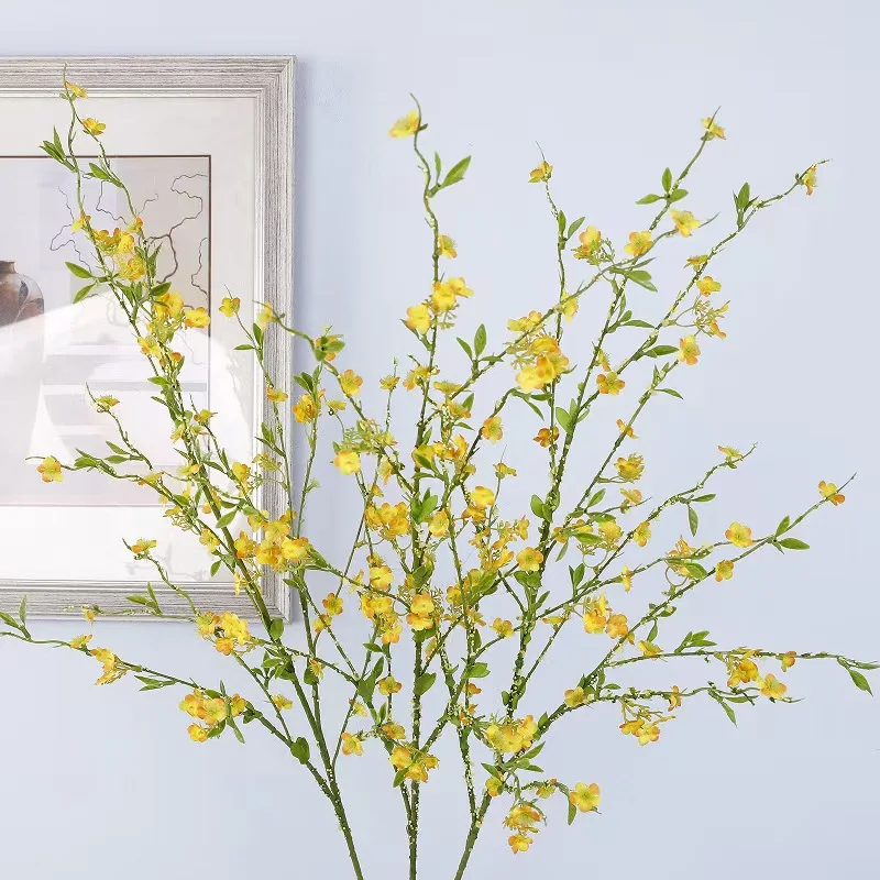 Hot Selling Artificial Snow Willow Branch With Tiny White Flowers Greenery Wedding Floral Arrangement Home Decoration