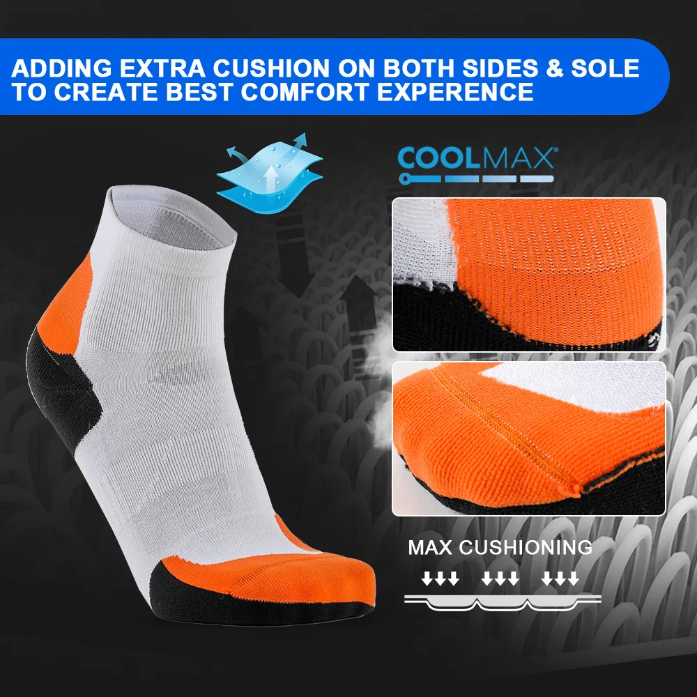 Ready to ship Breathable Athletic Sweat-Absorbent Anti-Slip Training Socks Men Custom Coolmax Sport Socks