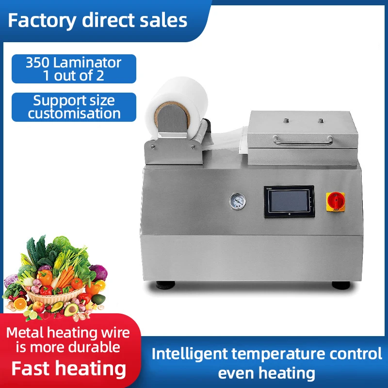 Factory Direct Sales Fast Heating Fish Seafood Fruits Meat Cooked Food Desktop Vacuum Laminating Packaging Machine
