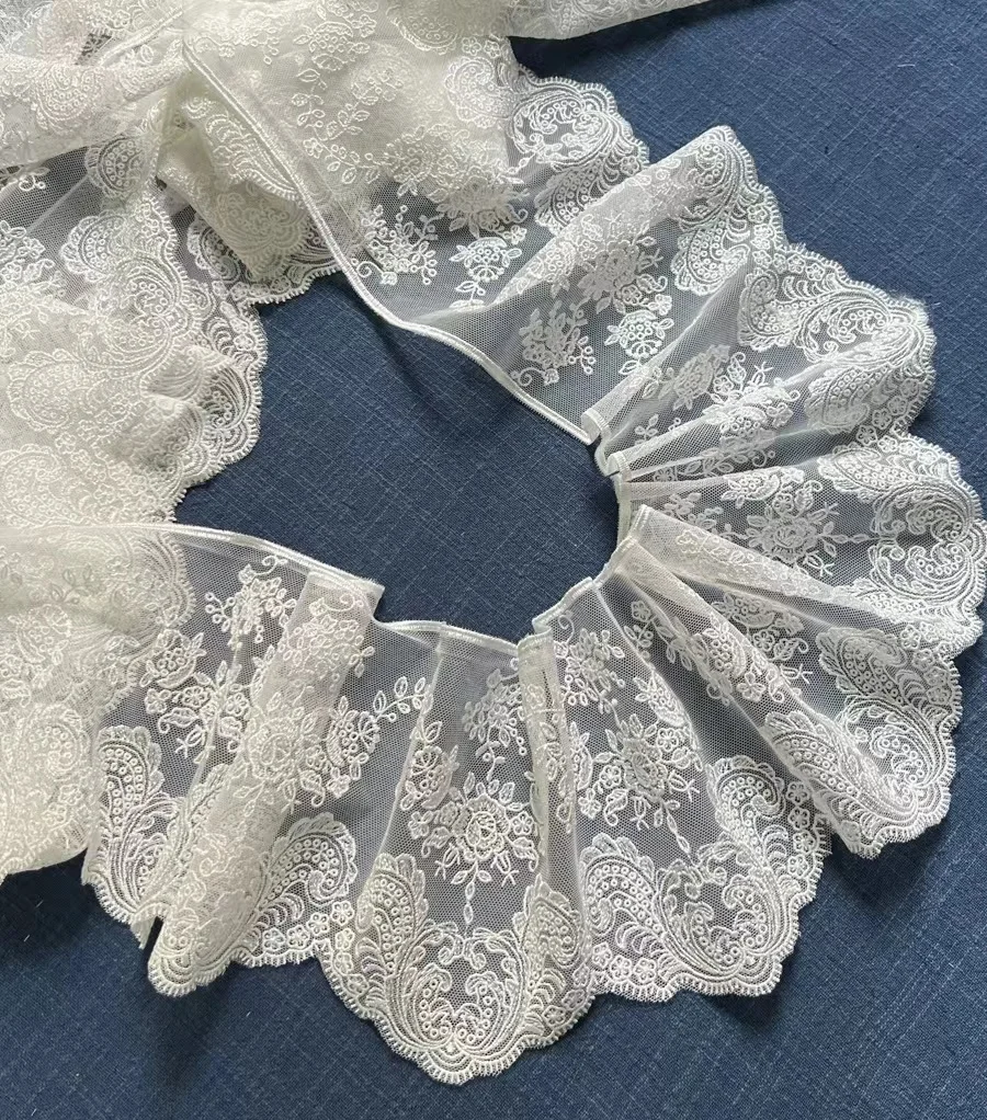 Handmade DIY mesh polyester embroidered curtains clothes lace embroidered decorations mesh edging