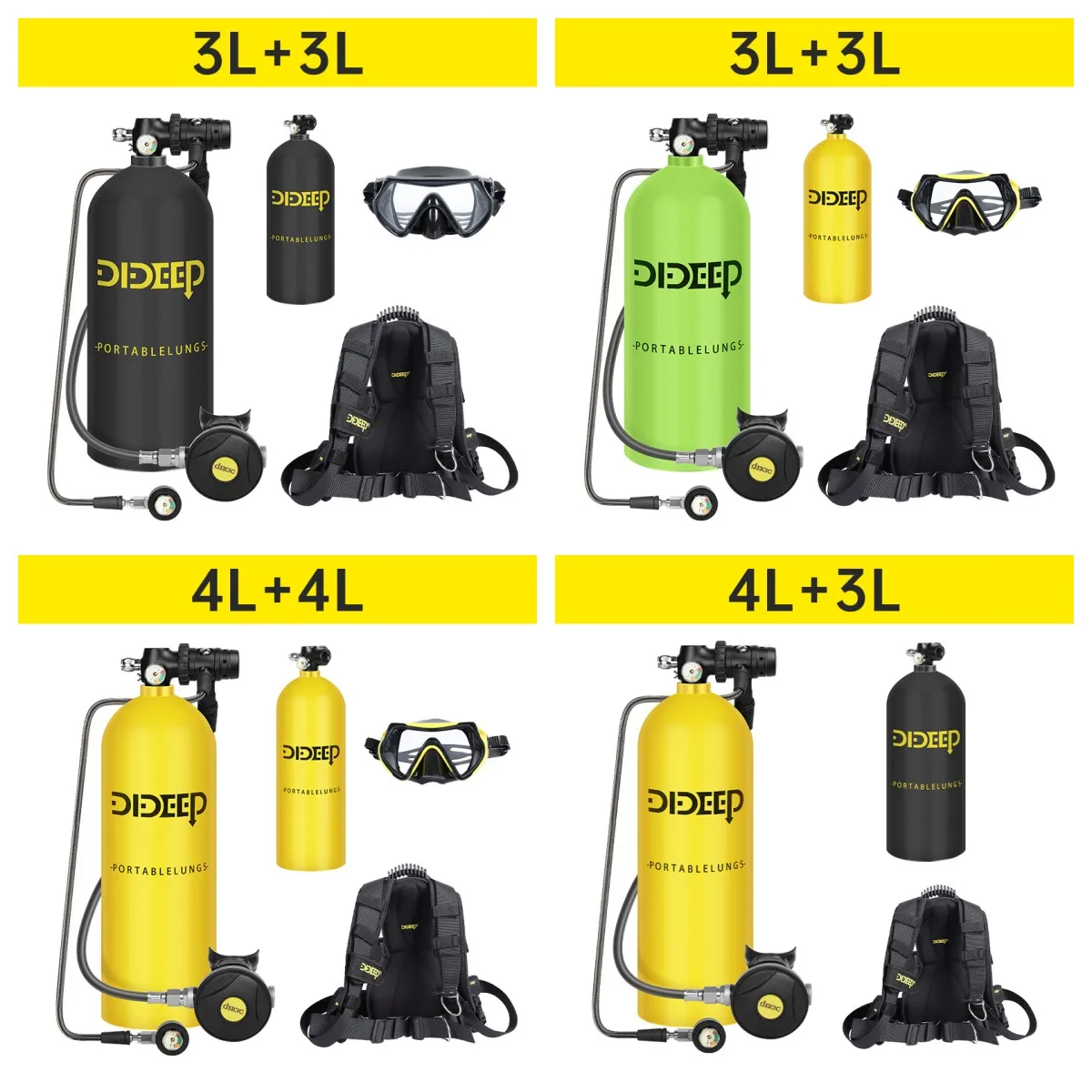 DIDEEP 4500PSI 8L Double Scuba Diving Tanks Diving Equipment Price
