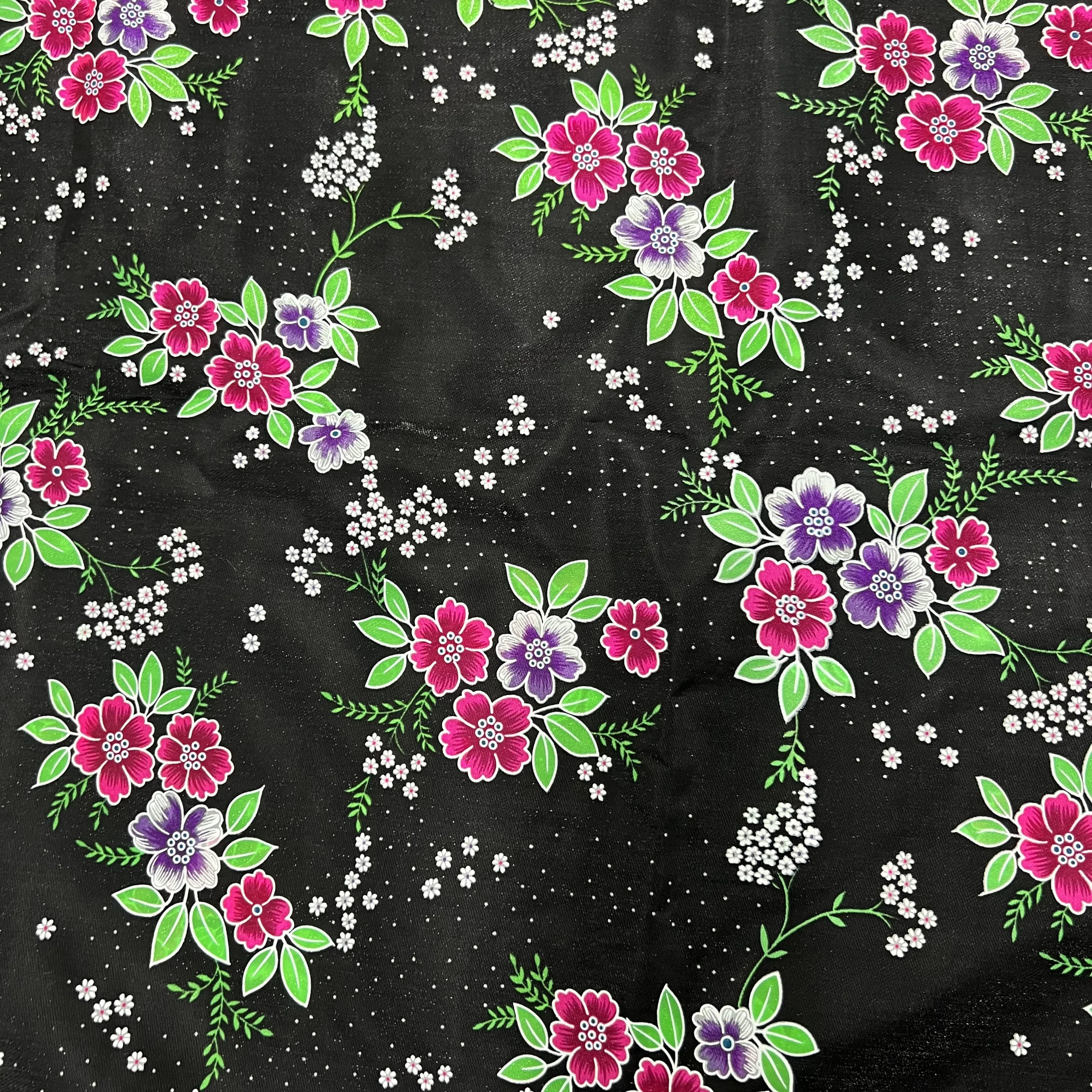 Светло-голубая атласная ткань с золотой нитью, 100% нейлон, японский атлас с цветочным принтом