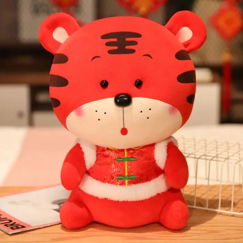 2022 zodiac tiger plush toy year of the tiger mascot plush toy doll hanging annual doll