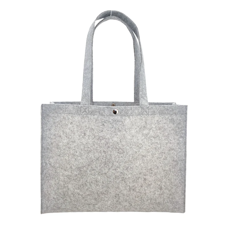 100% RPET Felt Tote Bag Felt  Hand Carry Bag For Shopping metal bottom shopper