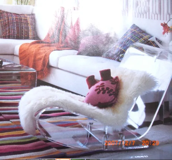 Oem Design Acrylic Chaise Lounge Chair For Loft Plastic Glass Wedding Chairs