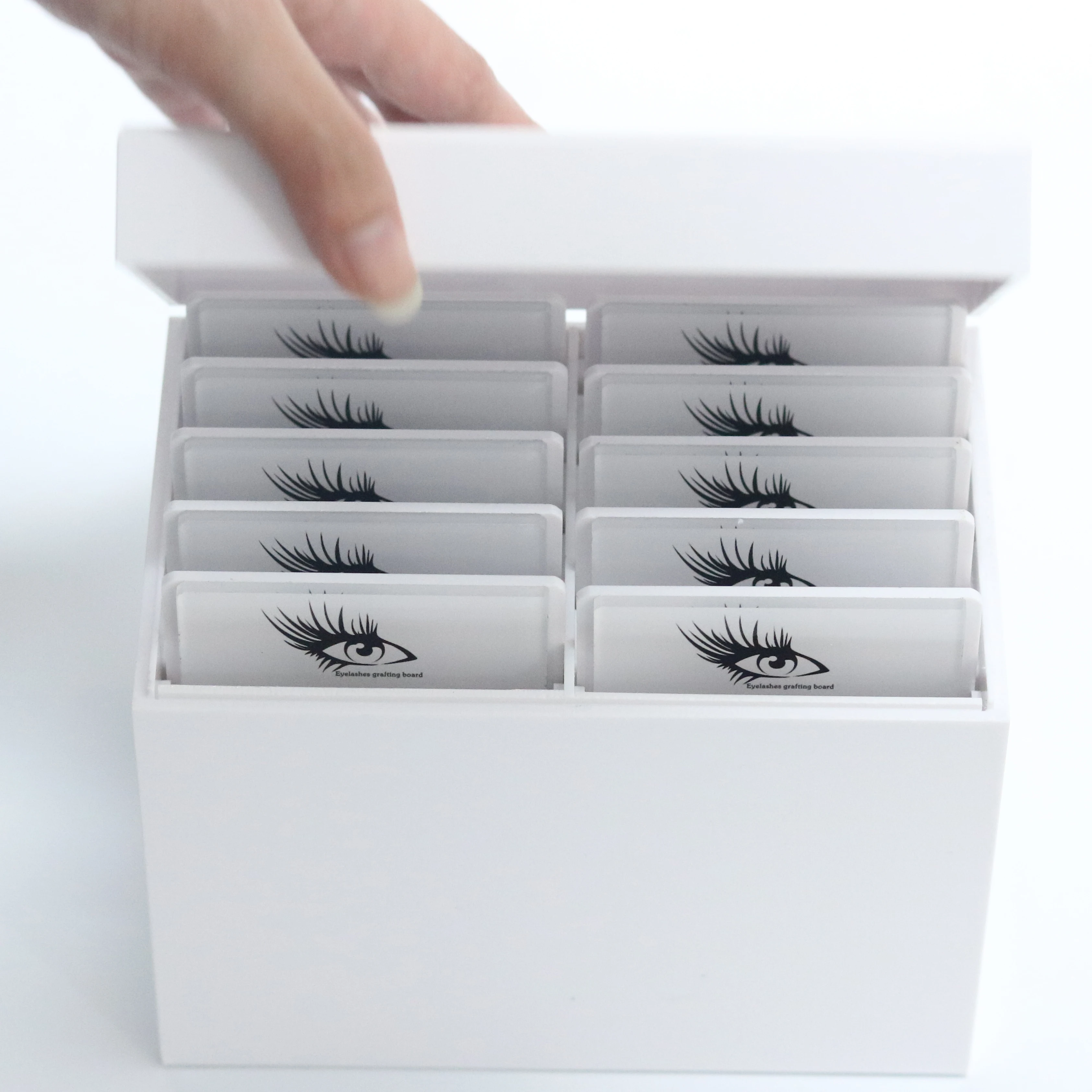 High Quality 10 Pallet 5 Pallet Acrylic Eyelash Extension Storage Box Stylish Floor Lash Organizer for Display Retail Store