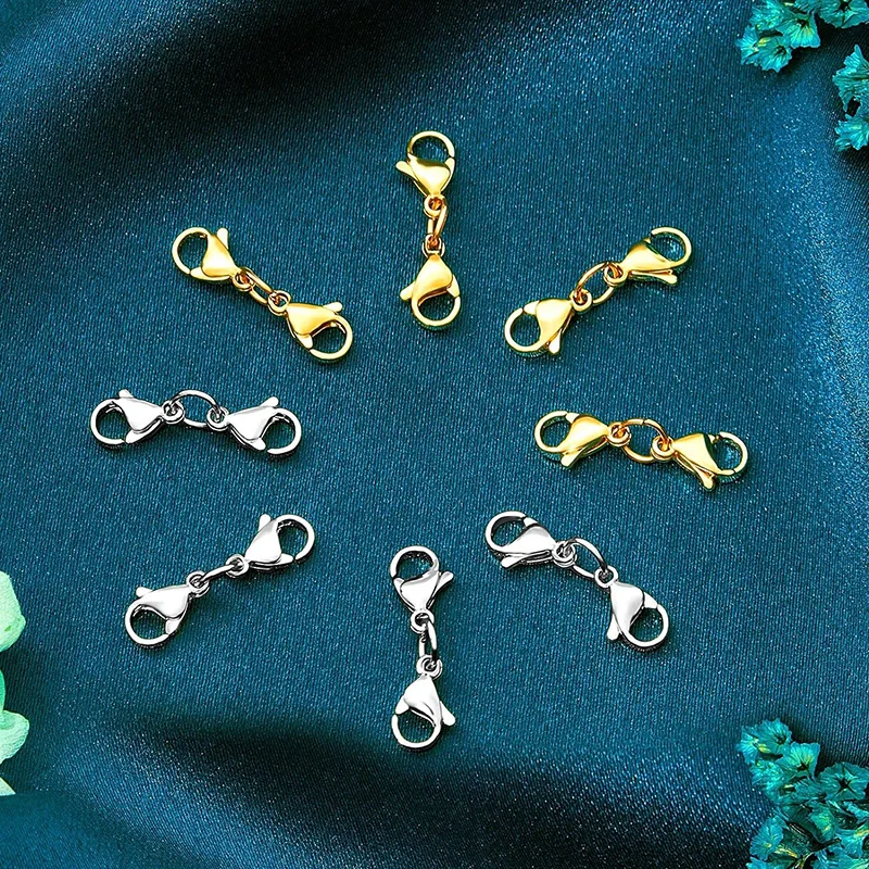 Wowei DIY Double Lobster Shortener Extension Clasps for DIY Jewelry Making Claw Connector