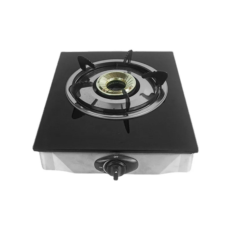 Single-Burner Tempered Glass Gas Cooktop with Powerful Brass Burner Easy-Clean Design Class a Energy Efficiency Precise Cooking