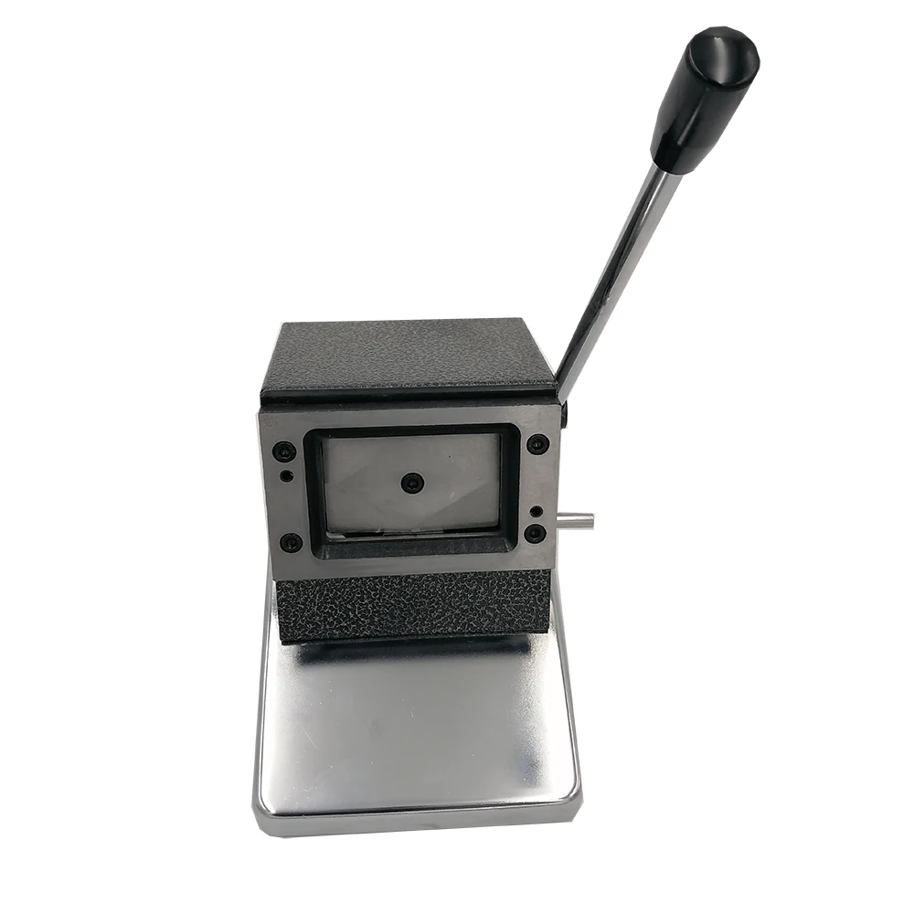 Heavy duty long steel base plate manual pvc card die cutter machine for make name bank VIP card