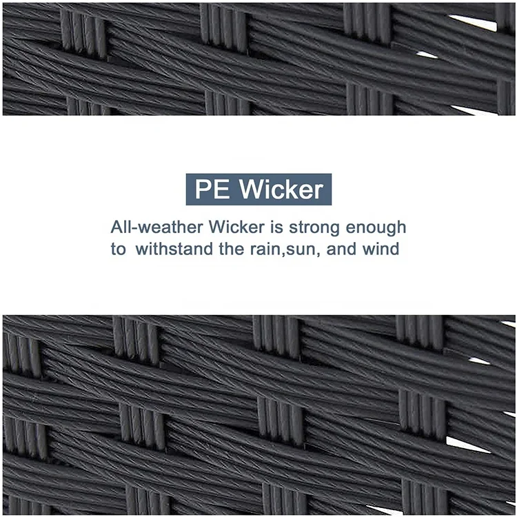 Garden sets PE Wicker Furniture 3 Piece   Garden Table and Chairs Set