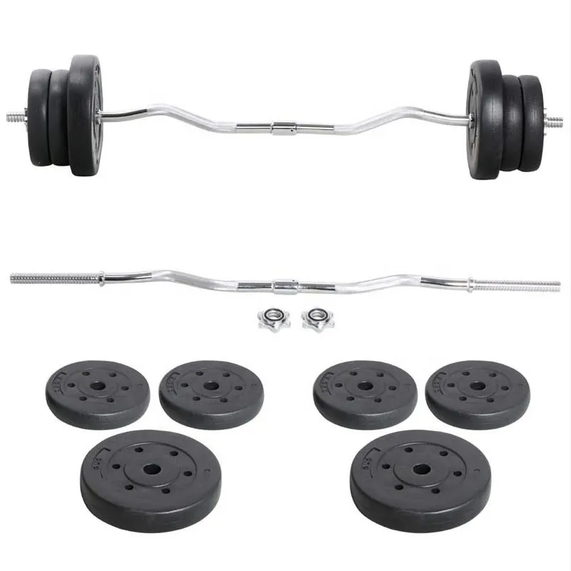 wholesale gym equipment fitness barbell cement set bodybuilding adjustable barbell plate