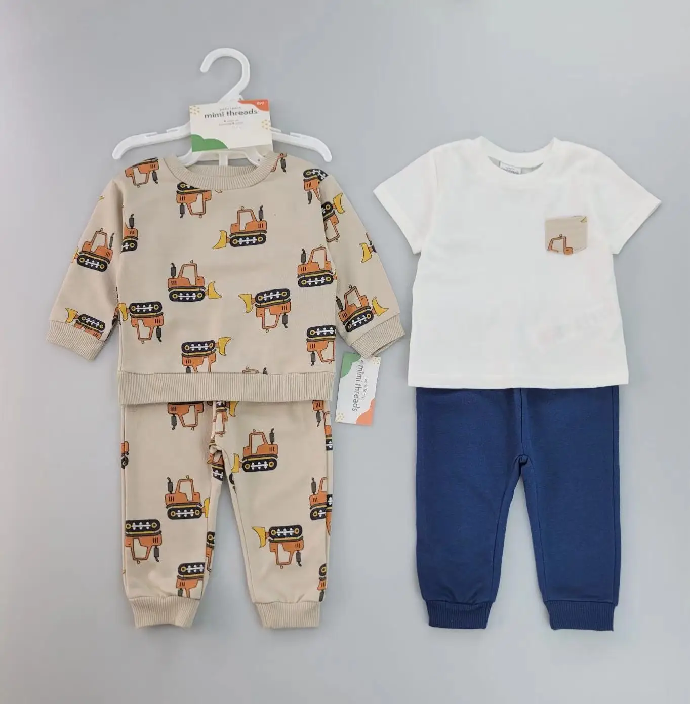 Wholesale Cheap price new born baby clothes Cute Long Sleeves And Pants Sets Baby Four Piece Set Newborn Cotton Soft Set 0-24m