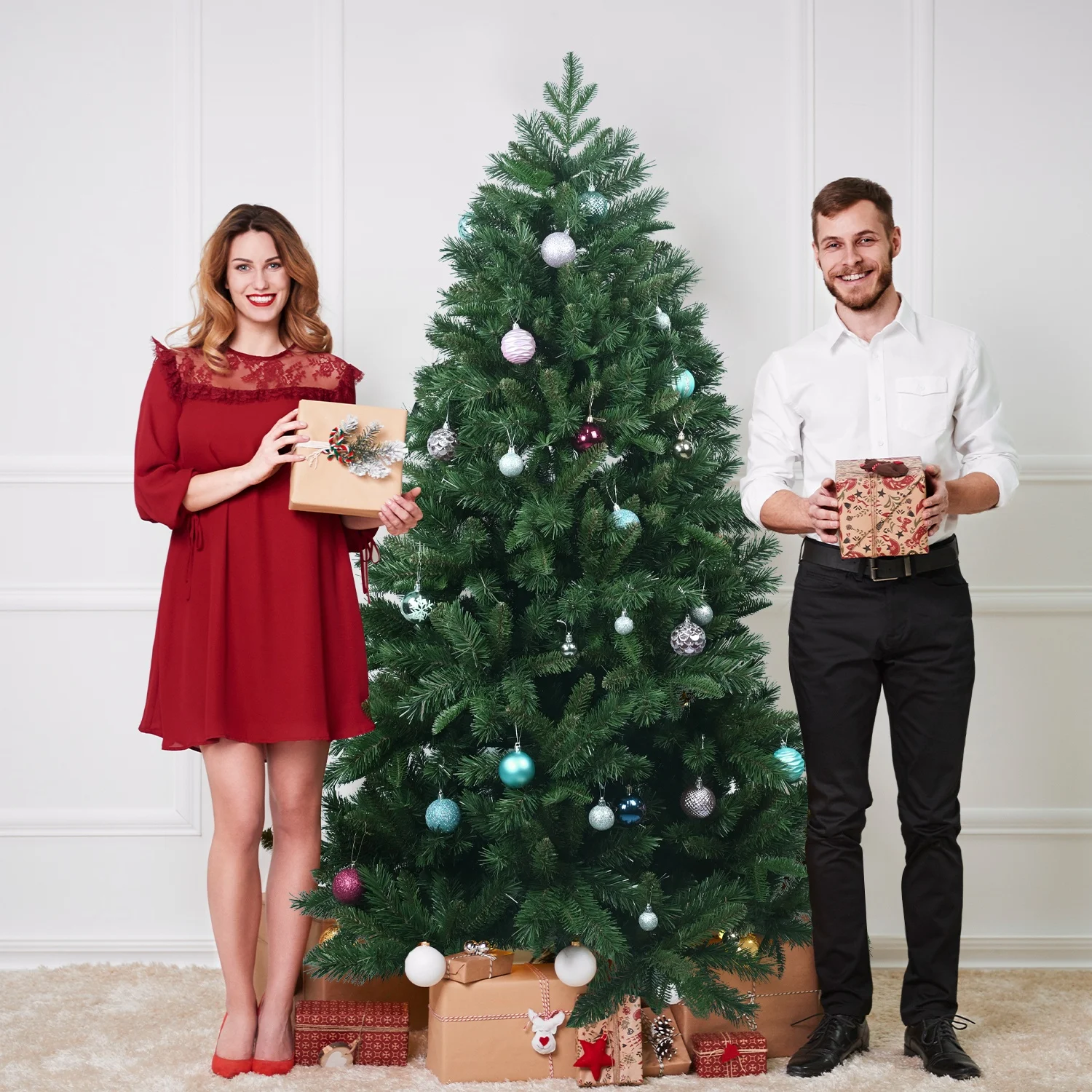 On Sale Artificial Cheap Christmas Tree 3 Meters with Led Lights Decorations for Home Hotel Used
