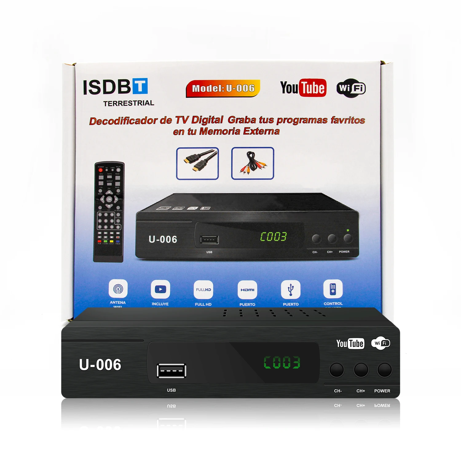 South America Full HD Digital isdb-t Convertor Tv Receiver stb set top box TV Tuner isdbt decoder set-top box