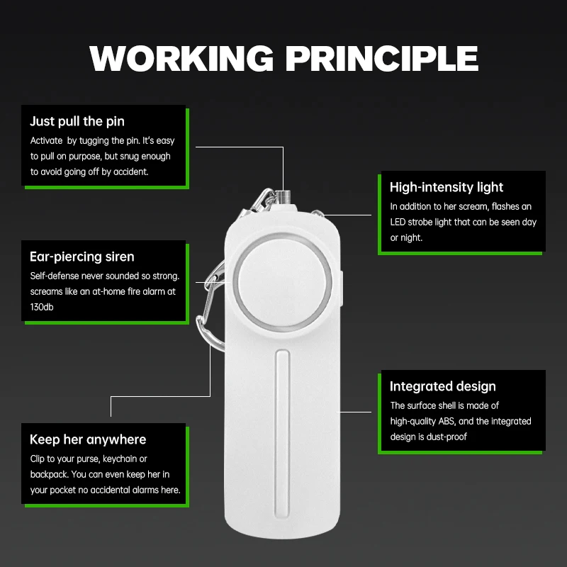 Personal SOS Alarm Custom Personal Panic Button Alarm System Bulk Alarm Whistle Self Defense Keychain