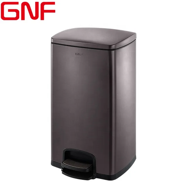 GNF hot selling office 25L foot pedal bin kitchen waste bin stainless steel 430 garbage cans for home