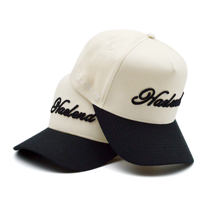 Canvas Hats Two Tone Two Tone Knit Hat 6 Panel Two Tone Embroidered Baseball Hat