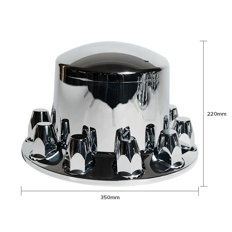 Ninetin Truxpro Standard Chrome ABS Rear Axle Covers Kit Hubcaps with 40 Pieces 33mm Thread on Lug Nut Covers for Semi Trucks