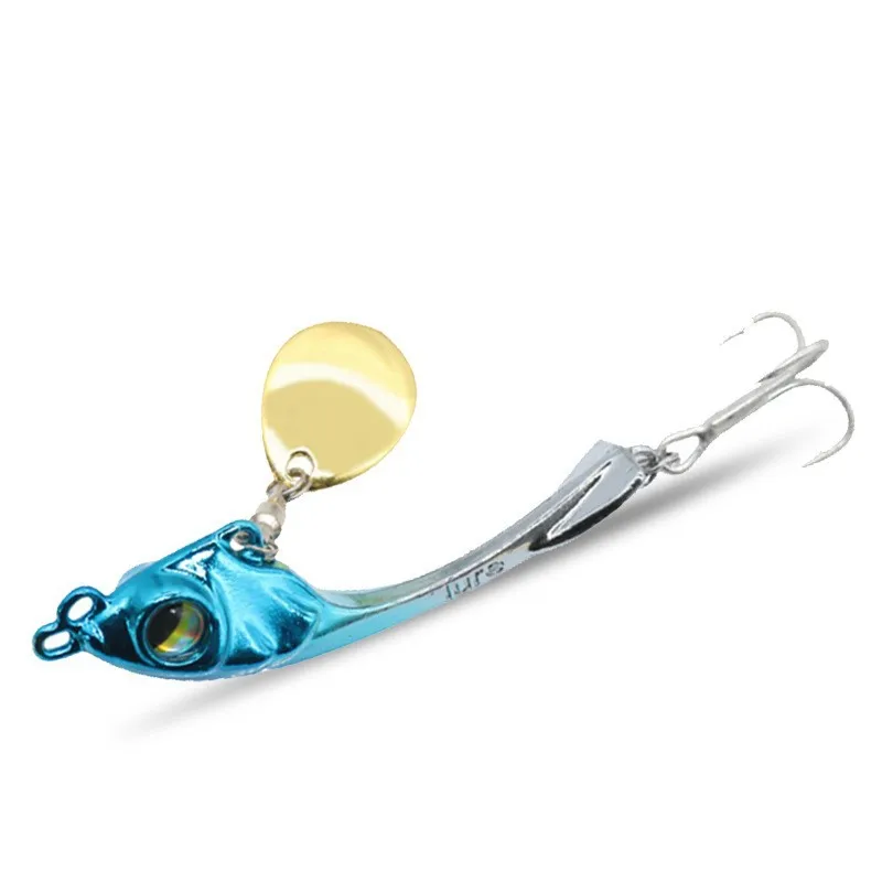 Newly designed all water fishing rotating sequin bait VIB lure spinner spoon 7g 10g 15g vib fishing lure with treble hook