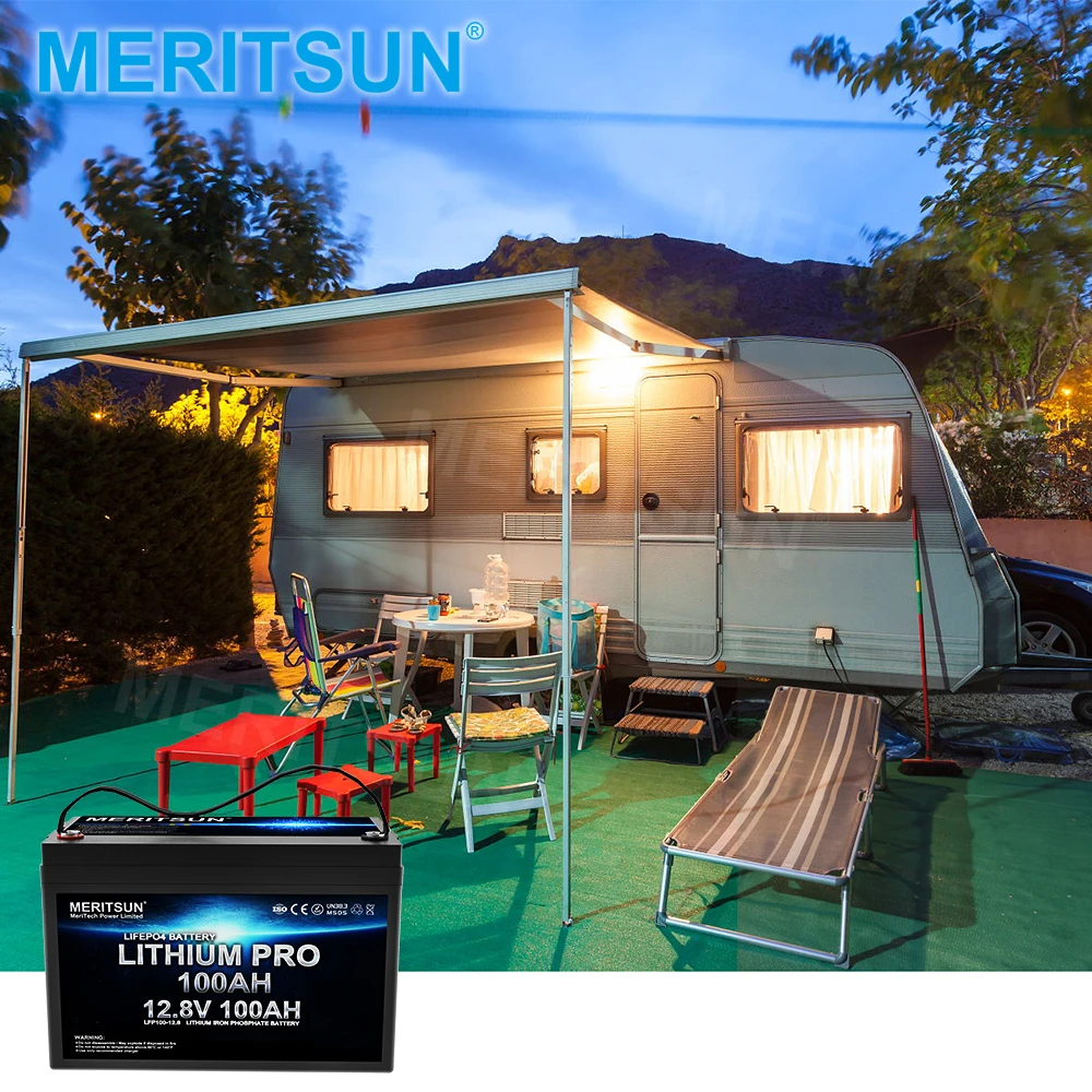 Nominal Size Deep Cycle Lifepo4 Battery 12v 100ah Lithium Ion Car Battery Lithium Iron Phosphate Battery Meritsun 10 Years