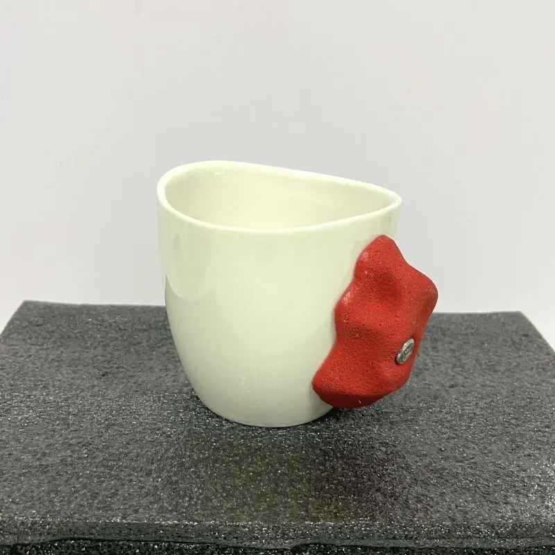 ceramic rock climbing mug porcelain climber coffee mug with climbing hold