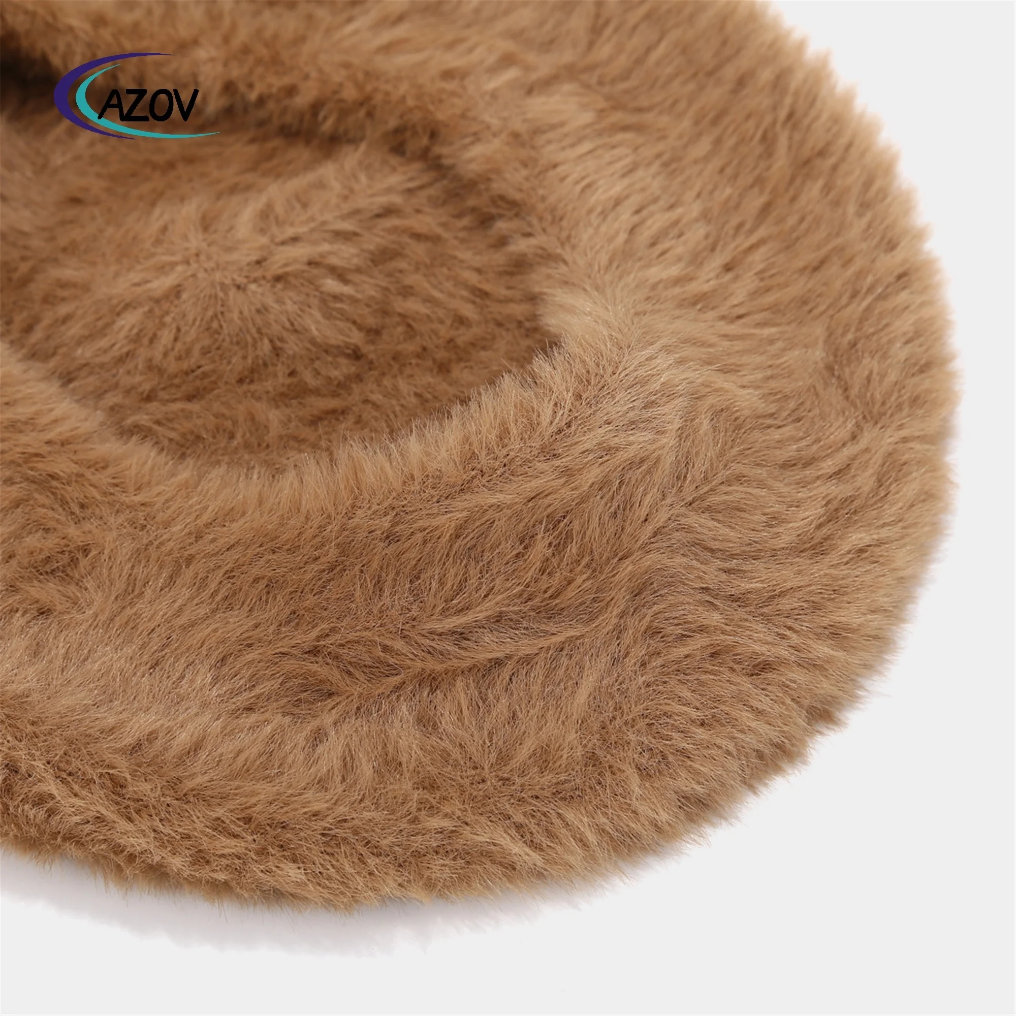 new fashionable thick warm mink beret female retro simplicity solid color painter cap