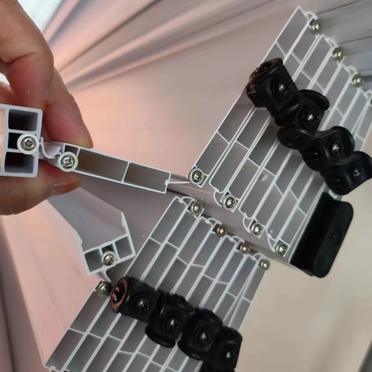 Oak Interior Partition Glass PVC Folding Doors 10mm