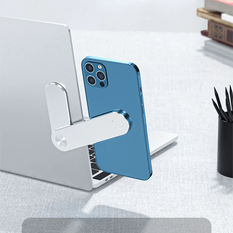 Laptop extended support mobile phone holder folding back stick live