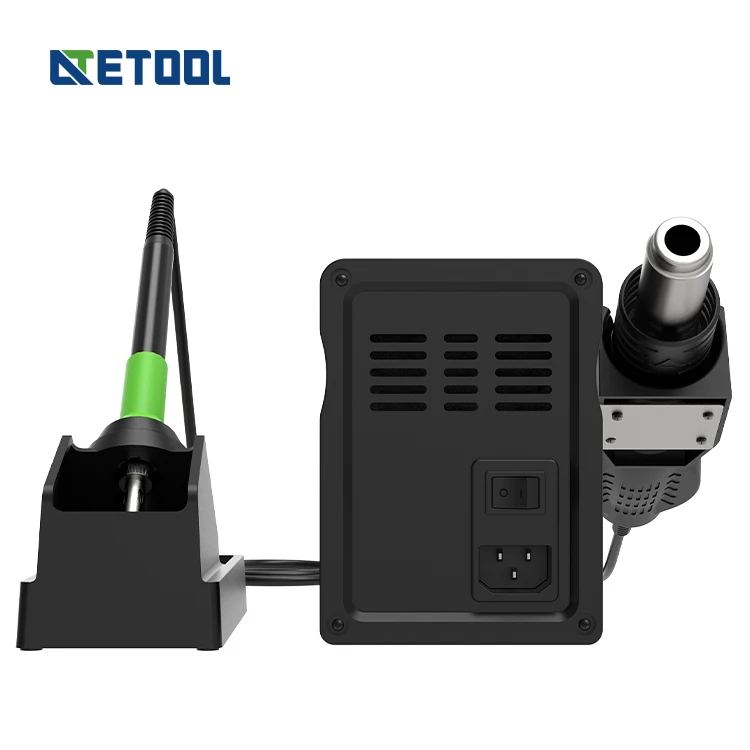 ATETOOL AM877D 110V 220V Soldering Station, 2 in 1 Digital Display Rework Station SMD Hot Air Soldering Iron